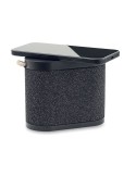 Enceinte sans fil personnalisable 15W avec chargeur WUSIC Matières : ABS Couleurs : noir personnalisable avec votre logo