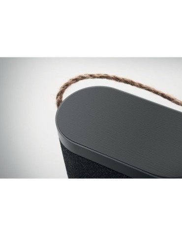 Enceinte sans fil personnalisable 15W avec chargeur WUSIC Matières : ABS Couleurs : noir cadeau entreprise pas cher