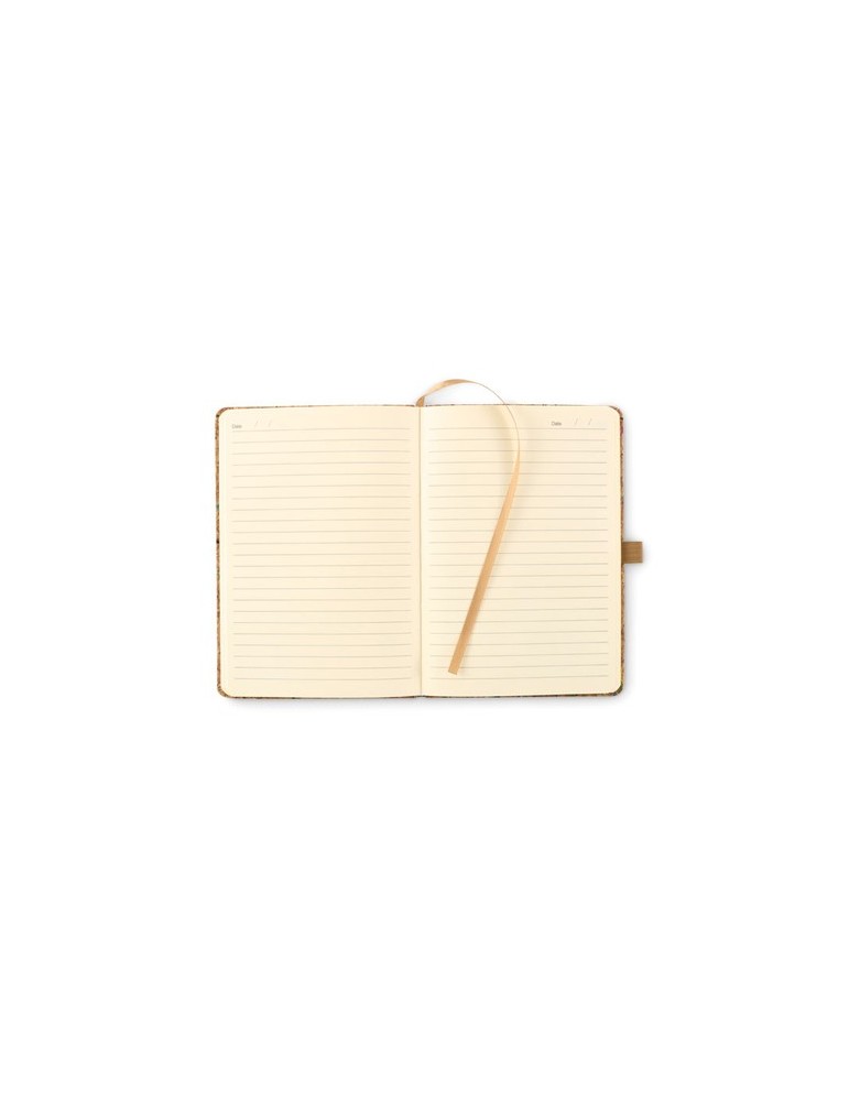 Cahier A5 personnalisable en liège de couleur CORNOTA Matières : papier Couleurs : beige goodies publicitaire événementiel
