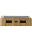 Chargeur solaire en bambou  8 000mAh Joan Matières : bambou Couleurs : bambou impression haute définition