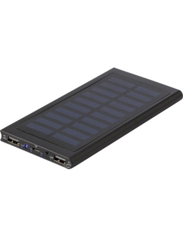 Power bank solaire  en aluminium 8 000mAh - Adriana Matières : aluminium Couleurs : noir cadeau entreprise pas cher