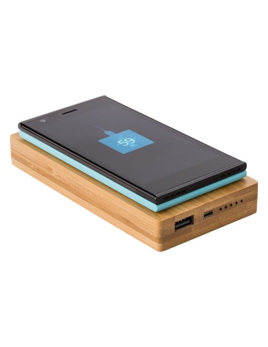 Power bank en bambou, 6 000mAh Walter