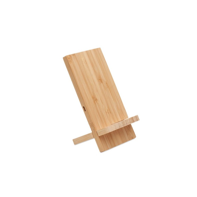 Chargeur sans fil personnalisé WHIPPY PLUS - Support et chargeur 10W Matières : PVC Couleurs : bois personnalisable avec votre l
