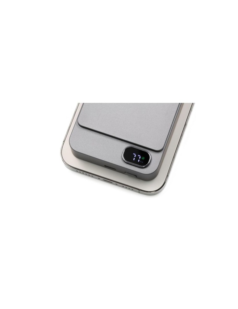 Batterie sans fil publicitaire de 10 000 mAh Brandcharger Powerwave Matières : aluminium Couleurs : gun impression haute définit