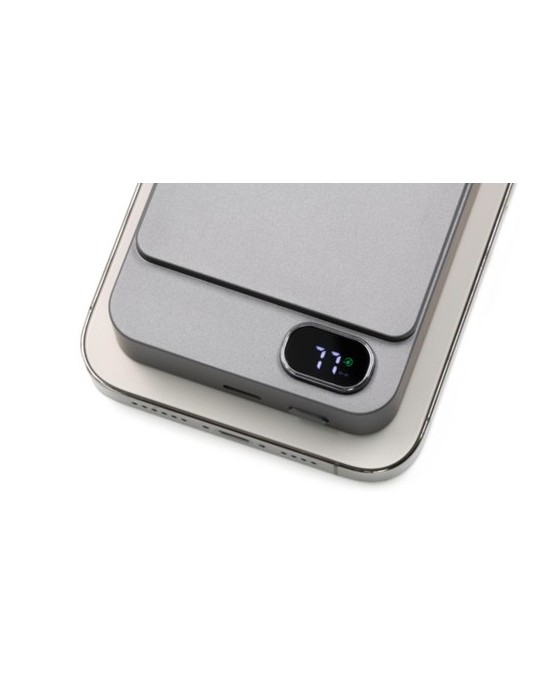 Batterie sans fil publicitaire de 10 000 mAh Brandcharger Powerwave Matières : aluminium Couleurs : gun impression haute définit