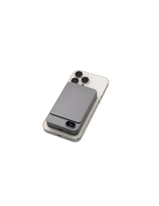 Batterie sans fil publicitaire de 10 000 mAh Brandcharger Powerwave Matières : aluminium Couleurs : gun livraison express 24h 48
