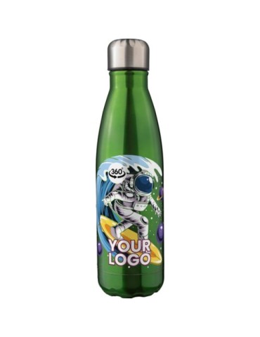 Gourde isotherme personnalisée en acier inoxydable recyclé de 500 ml - Clifford Matières : acier inoxydable Couleurs : rouge goo