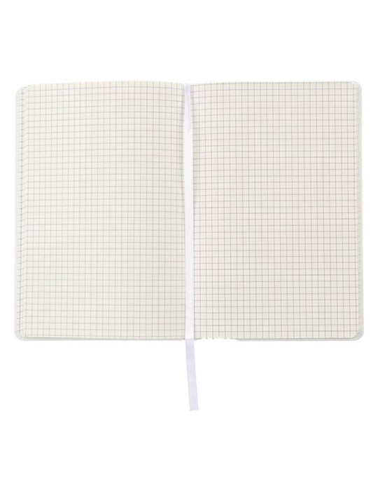 Carnet publicitaire A6 en PU - Bradley Matières : carton Couleurs : blanc personnalisable avec votre logo