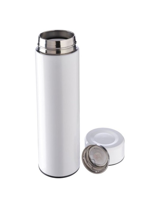 Bouteille isotherme personnalisée en acier inoxydable de 450 ml Mary Matières : acier inoxydable Couleurs : argenté impression l