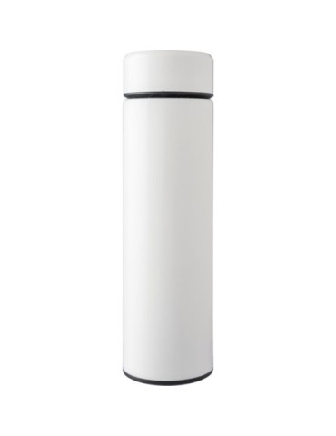 Bouteille isotherme personnalisée en acier inoxydable de 450 ml Mary Matières : acier inoxydable Couleurs : blanc impression hau