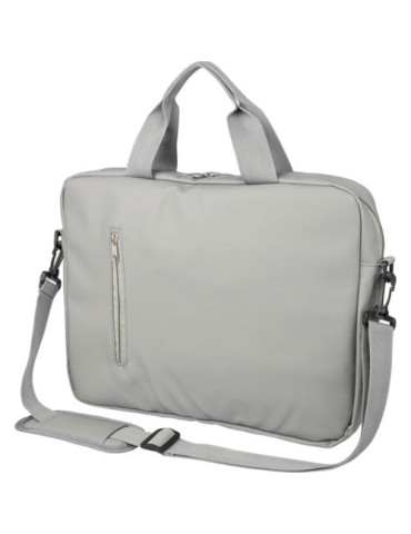 Sacoche  porte-ordinateur 15'' en PU Floyd Matières : polyester Couleurs : gris goodies publicitaire événementiel