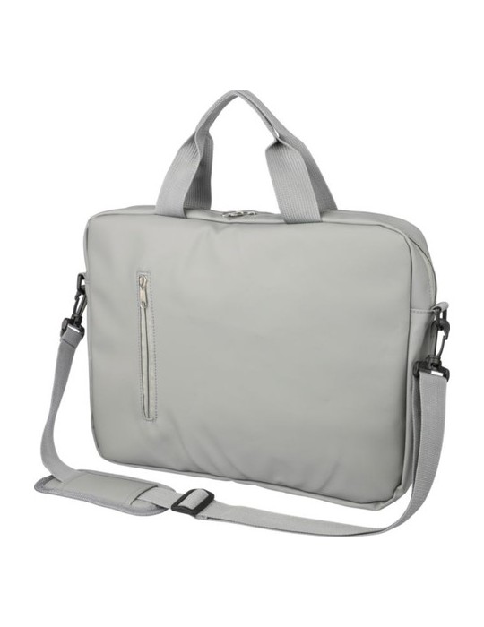 Sacoche  porte-ordinateur 15'' en PU Floyd Matières : polyester Couleurs : gris goodies publicitaire événementiel