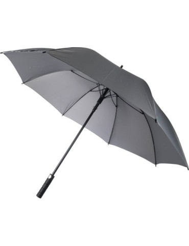 Parapluie automatique grand golf  en rPET Curtis Matières : plastique Couleurs : gris impression logo haute qualité