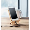 Chargeur sans fil personnalisé WHIPPY PLUS - Support et chargeur 10W Matières : PVC Couleurs : bois marquage laser ultra précis