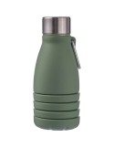 Gourde pliable personnalisée en silicone de 550 ml Erin Matières : acier inoxydable Couleurs : vert impression haute définition