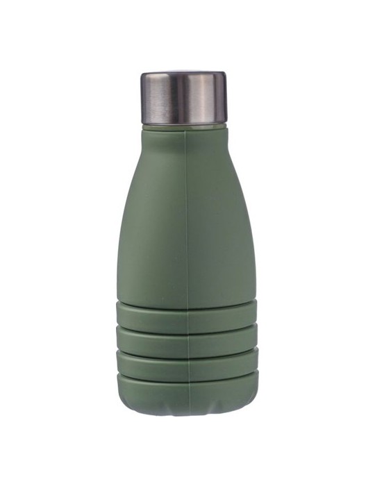 Gourde pliable personnalisée en silicone de 550 ml Erin Matières : acier inoxydable Couleurs : vert cadeau collaborateur premium