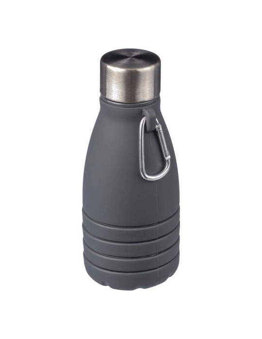 Gourde pliable personnalisée en silicone de 550 ml Erin Matières : acier inoxydable Couleurs : vert accessoire événementiel uniq