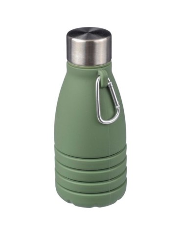 Gourde pliable personnalisée en silicone de 550 ml Erin Matières : acier inoxydable Couleurs : vert cadeau client original