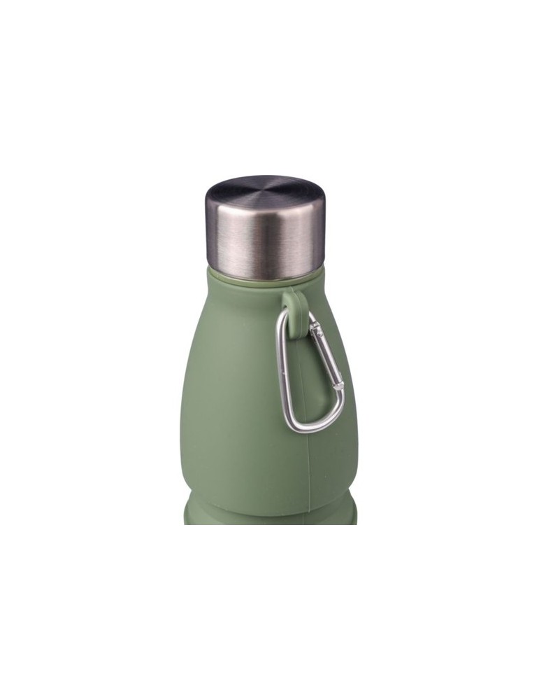 Gourde pliable personnalisée en silicone de 550 ml Erin Matières : acier inoxydable Couleurs : vert goodies publicitaire durable