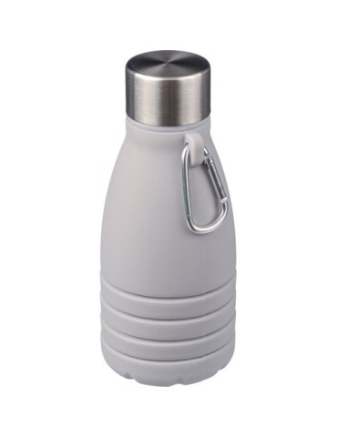 Gourde pliable personnalisée en silicone de 550 ml Erin Matières : acier inoxydable Couleurs : noir goodies personnalisé en stoc