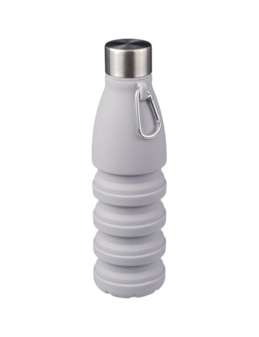 Gourde pliable personnalisée en silicone de 550 ml Erin Matières : acier inoxydable Couleurs : noir goodies publicitaire durable