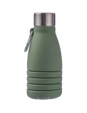 Gourde pliable personnalisée en silicone de 550 ml Erin Matières : acier inoxydable Couleurs : noir marquage laser ultra précis