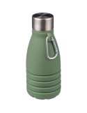 Gourde pliable personnalisée en silicone de 550 ml Erin Matières : acier inoxydable Couleurs : noir marquage couleur éclatante