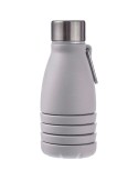 Gourde pliable personnalisée en silicone de 550 ml Erin Matières : acier inoxydable Couleurs : gris cadeau entreprise pas cher