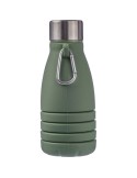 Gourde pliable personnalisée en silicone de 550 ml Erin Matières : acier inoxydable Couleurs : gris livraison express 24h 48h
