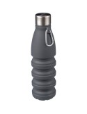 Gourde pliable personnalisée en silicone de 550 ml Erin Matières : acier inoxydable Couleurs : gris objet publicitaire robuste