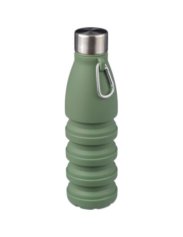 Gourde pliable personnalisée en silicone de 550 ml Erin Matières : acier inoxydable Couleurs : gris objet promo petit budget