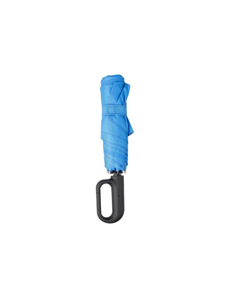 Parapluie pliable publicitaire en rPET Cynthia Matières : plastique Couleurs : bleu cobalt marquage couleur éclatante