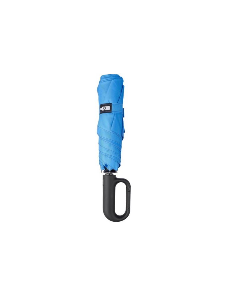 Parapluie pliable publicitaire en rPET Cynthia Matières : plastique Couleurs : bleu cobalt accessoire événementiel unique
