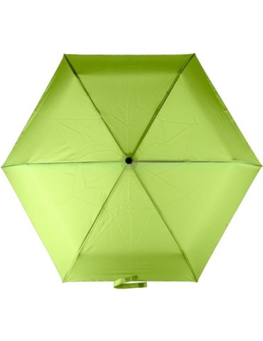 Parapluie pliable publicitaire en rPET Cynthia Matières : plastique Couleurs : vert clair impression haute définition