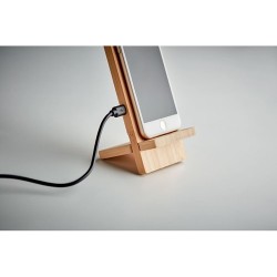 Chargeur sans fil personnalisé WHIPPY PLUS - Support et chargeur 10W Matières : PVC Couleurs : bois livraison express 24h 48h