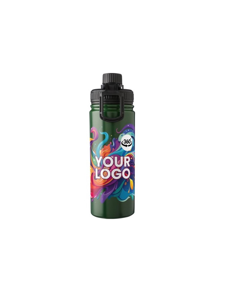 Gourde isotherme personnalisée en acier inoxydable de 500 ml - Chad Matières : acier inoxydable Couleurs : blanc impression haut