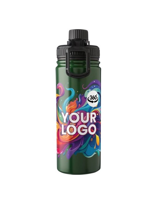 Gourde isotherme personnalisée en acier inoxydable de 500 ml - Chad Matières : acier inoxydable Couleurs : blanc impression haut