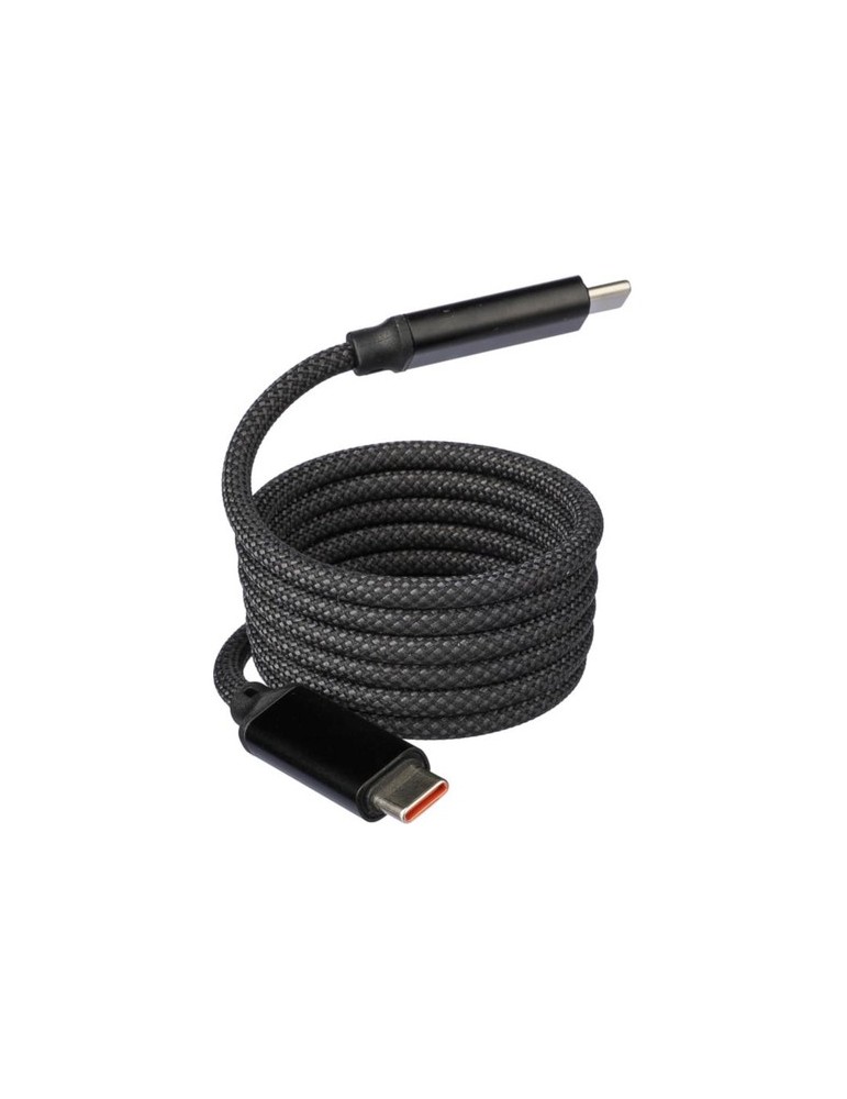 Câble publicitaire de charge et de transfert en nylon 60 W Janet Matières : nylon Couleurs : noir cadeau entreprise pas cher
