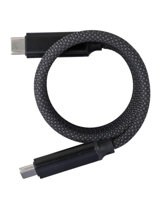 Câble publicitaire de charge et de transfert en nylon 60 W Janet Matières : nylon Couleurs : noir impression haute définition