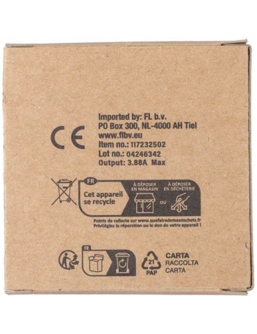 Câble publicitaire de charge et de transfert en nylon 60 W Janet Matières : nylon Couleurs : noir objet promotionnel éco-respons