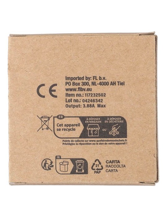 Câble publicitaire de charge et de transfert en nylon 60 W Janet Matières : nylon Couleurs : noir objet promotionnel éco-respons