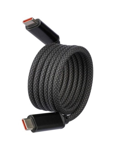 Câble publicitaire de charge et de transfert en nylon 60 W Janet Matières : nylon Couleurs : noir personnalisation rapide en Fra