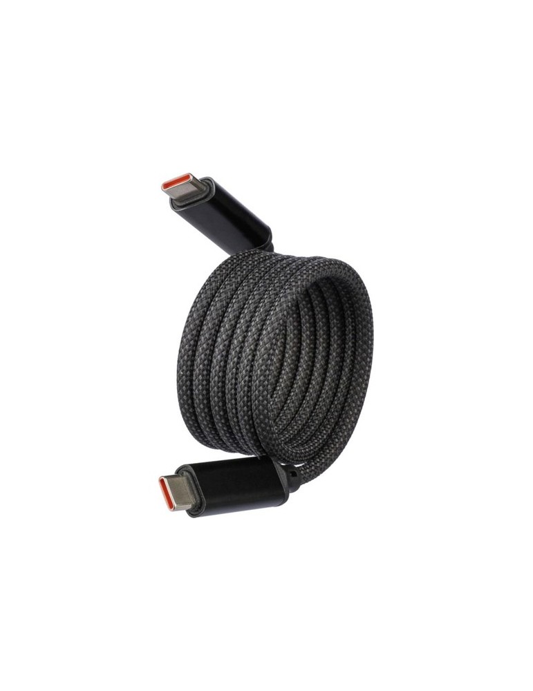 Câble publicitaire de charge et de transfert en nylon 60 W Janet Matières : nylon Couleurs : noir personnalisation rapide en Fra