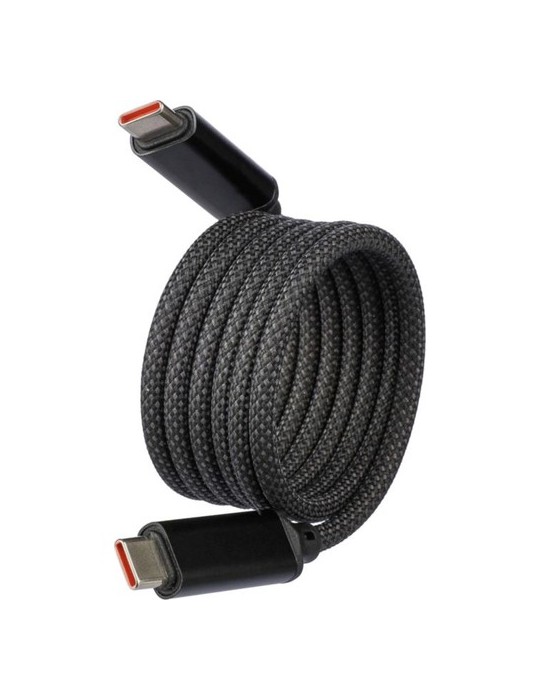 Câble publicitaire de charge et de transfert en nylon 60 W Janet Matières : nylon Couleurs : noir personnalisation rapide en Fra