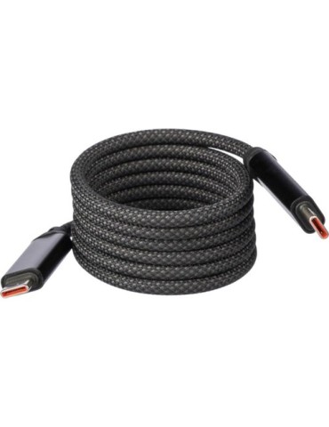 Câble publicitaire de charge et de transfert en nylon 60 W Janet Matières : nylon Couleurs : noir accessoire événementiel unique