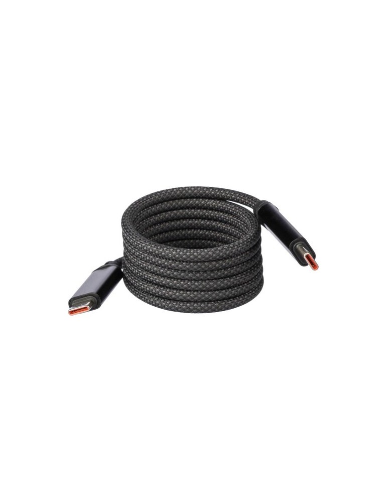 Câble publicitaire de charge et de transfert en nylon 60 W Janet Matières : nylon Couleurs : noir accessoire événementiel unique