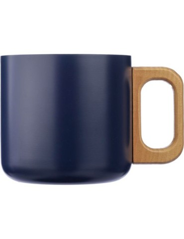 Mug isotherme personnalisé en acier inoxydable recyclé - Dwight Matières : bois Couleurs : bleu