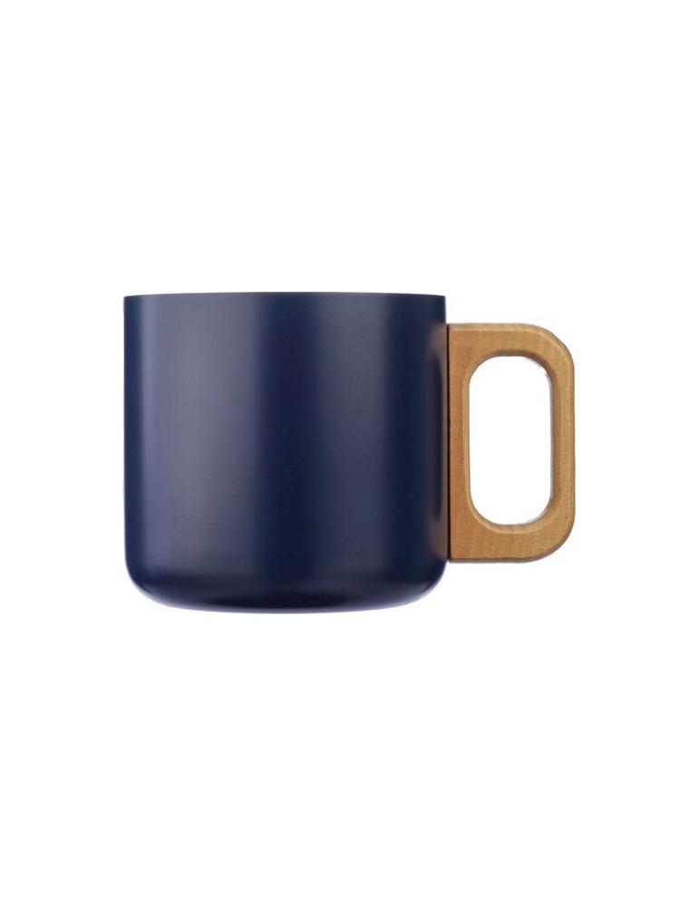 Mug isotherme personnalisé en acier inoxydable recyclé - Dwight Matières : bois Couleurs : bleu