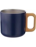 Mug isotherme personnalisé en acier inoxydable recyclé - Dwight Matières : bois Couleurs : bleu objet promotionnel éco-responsab