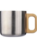 Mug isotherme personnalisé en acier inoxydable recyclé - Dwight Matières : bois Couleurs : argenté goodies publicitaire événemen